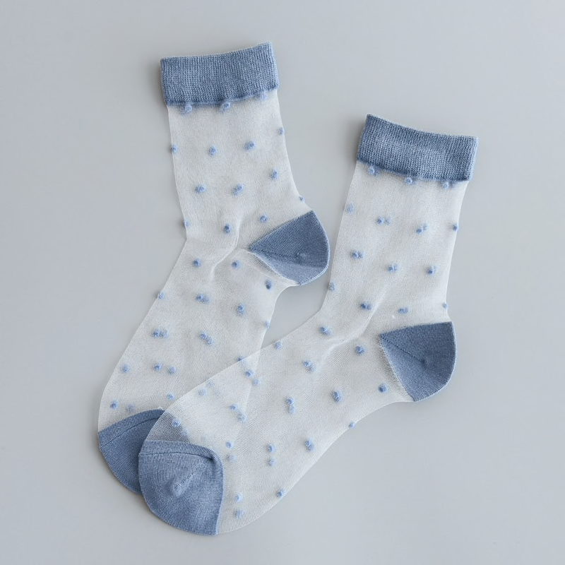 Transparent Polka Dot Ankle Socks (8 Colours) - Ice Cream Cake