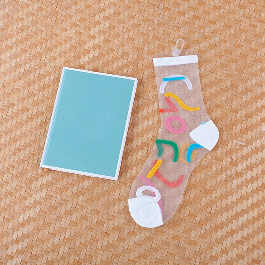 Transparent Wiggly Squiggle Crew Socks