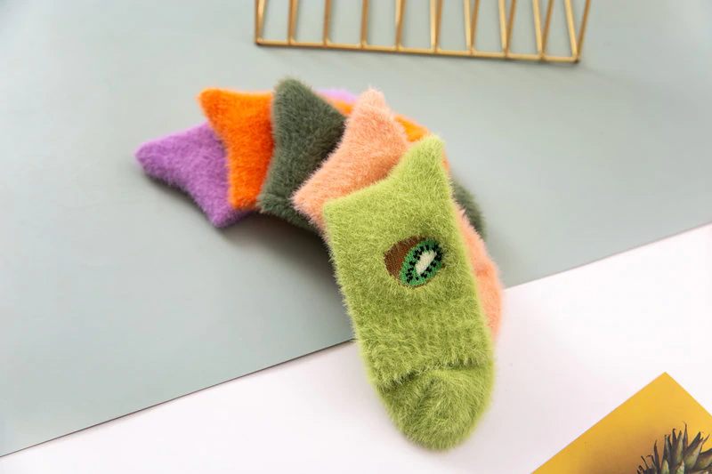 Fuzzy Fruit Embroidery Crew Socks (5 Designs)