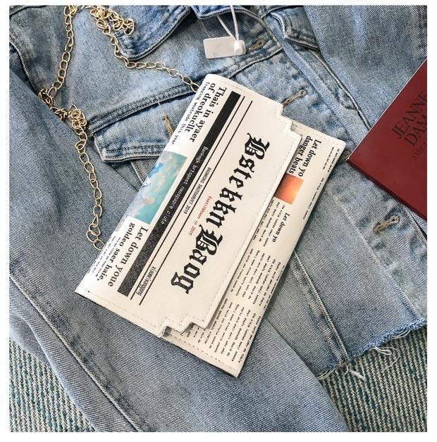 Newspaper Mini Chain Purse