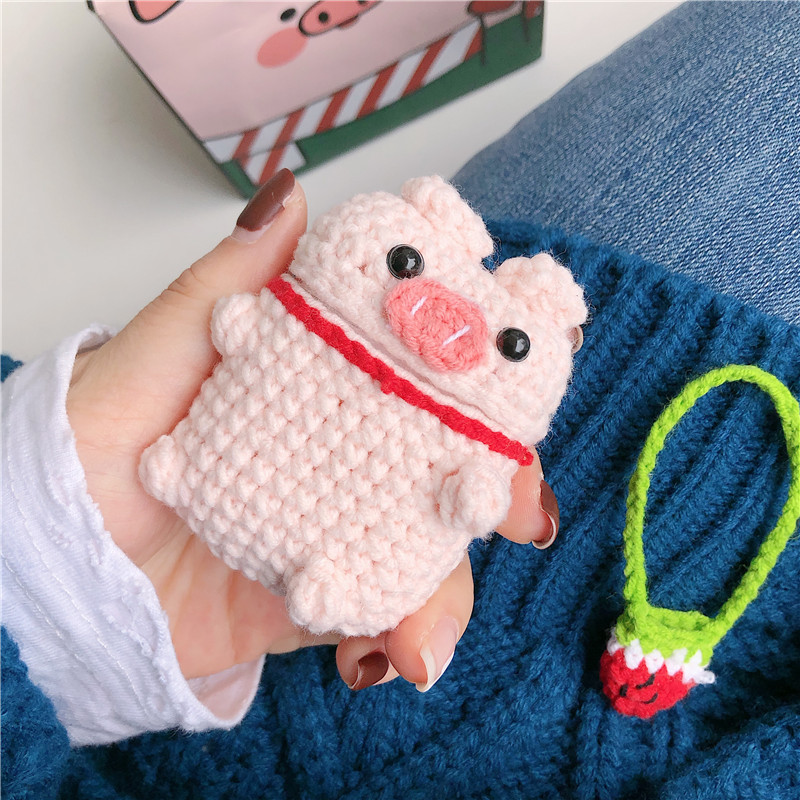 Knitted Piglet Airpod Case Cover