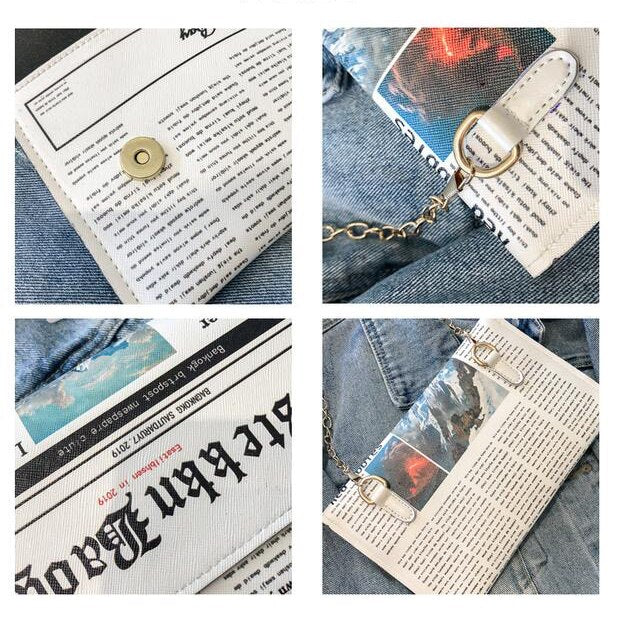 Newspaper Mini Chain Purse