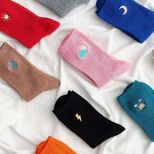 Weather Icon Crew Socks (10 Designs)