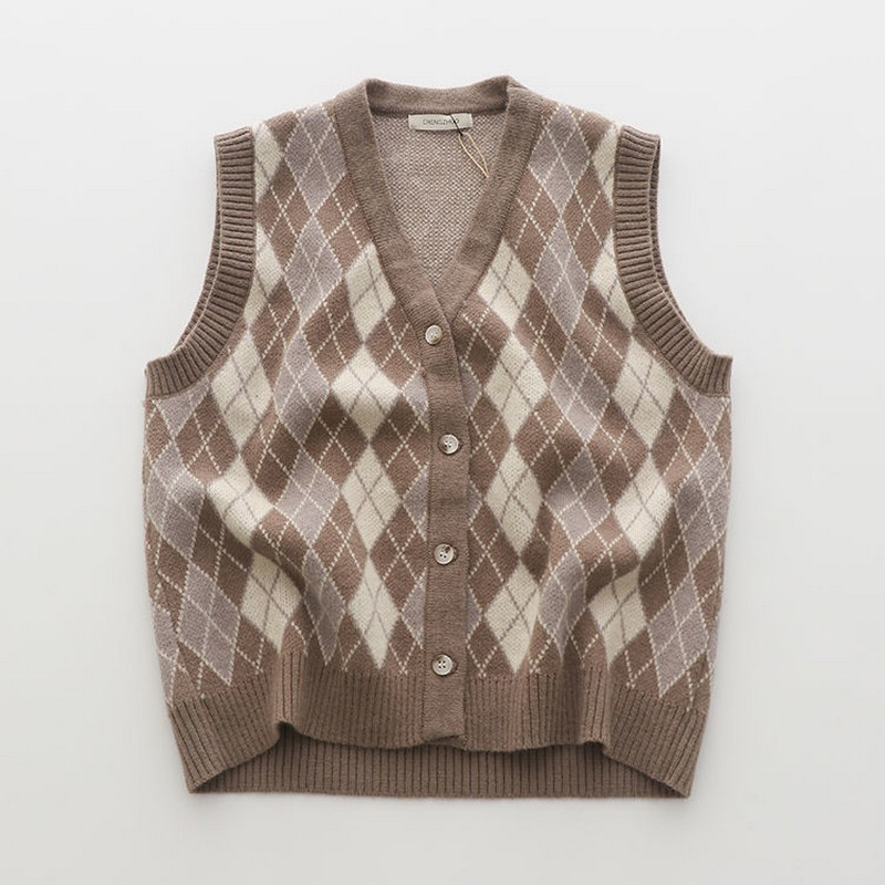 Button Down Argyle Sweater Vest (3 colours) – Ice Cream Cake