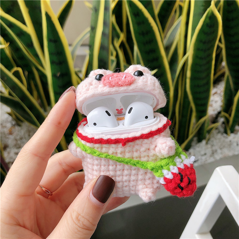 Knitted Piglet Airpod Case Cover