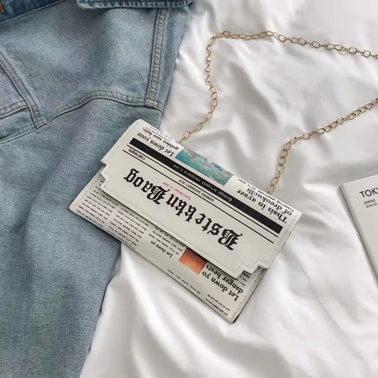 Newspaper Mini Chain Purse