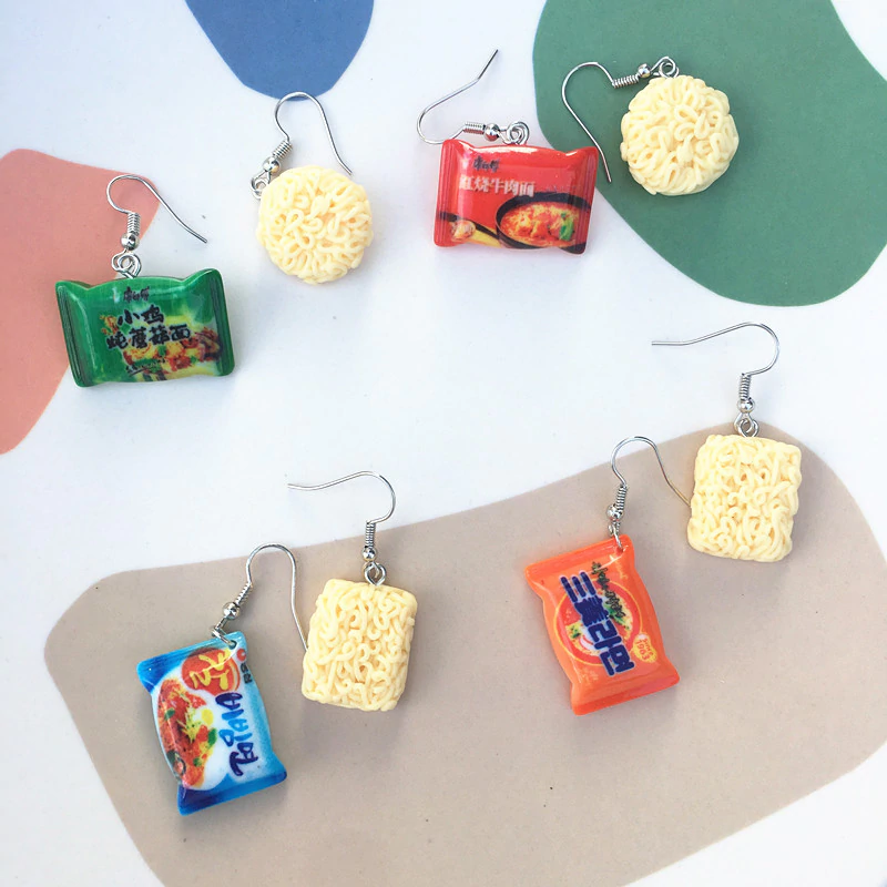 Instant Noodle Earrings (4 Designs)