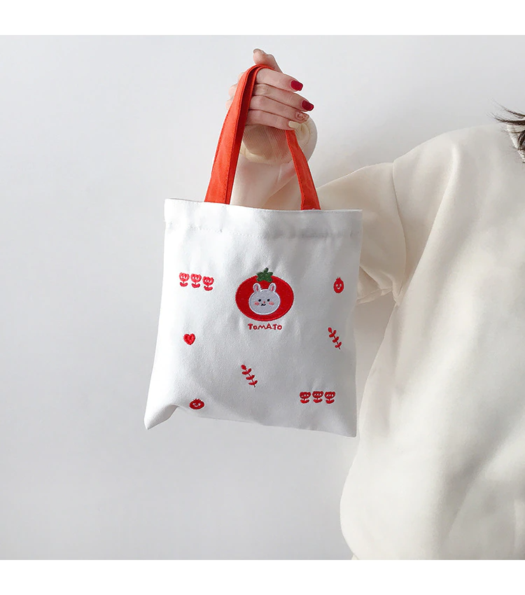 Embroidered Snack Animal Tote Bag (2 Designs)