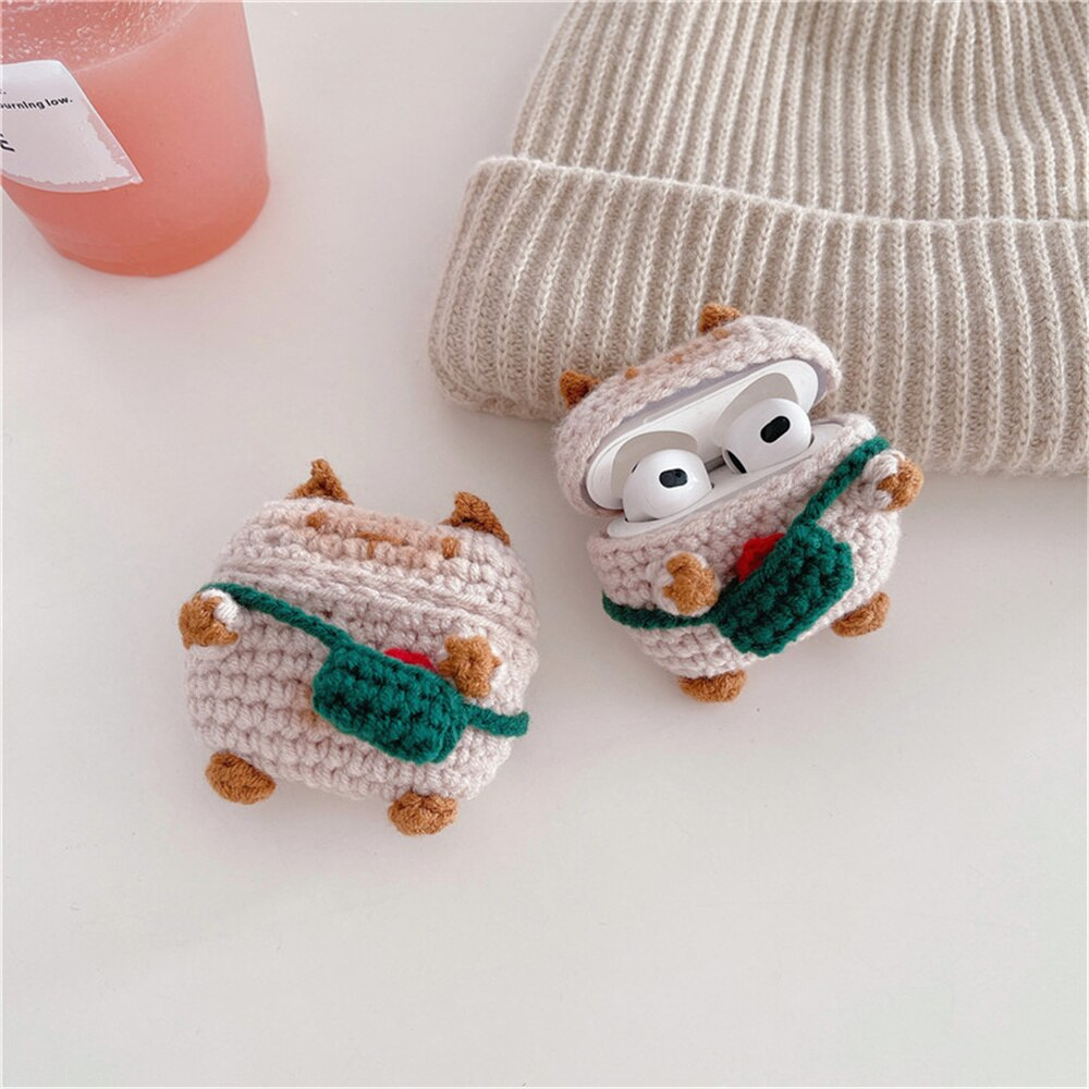Knitted Kitten AirPods Case Cover