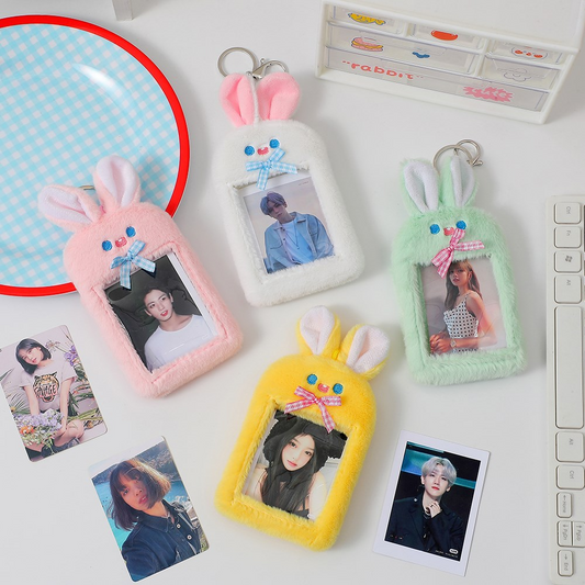 Plush Bunny Photo Frame Keychain