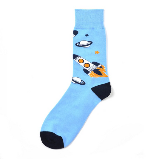 Sky Blue Rocket Ankle Socks - Ice Cream Cake