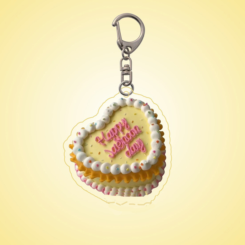 Retro Deco Cake Charm Clip Keychain (6 Colours)