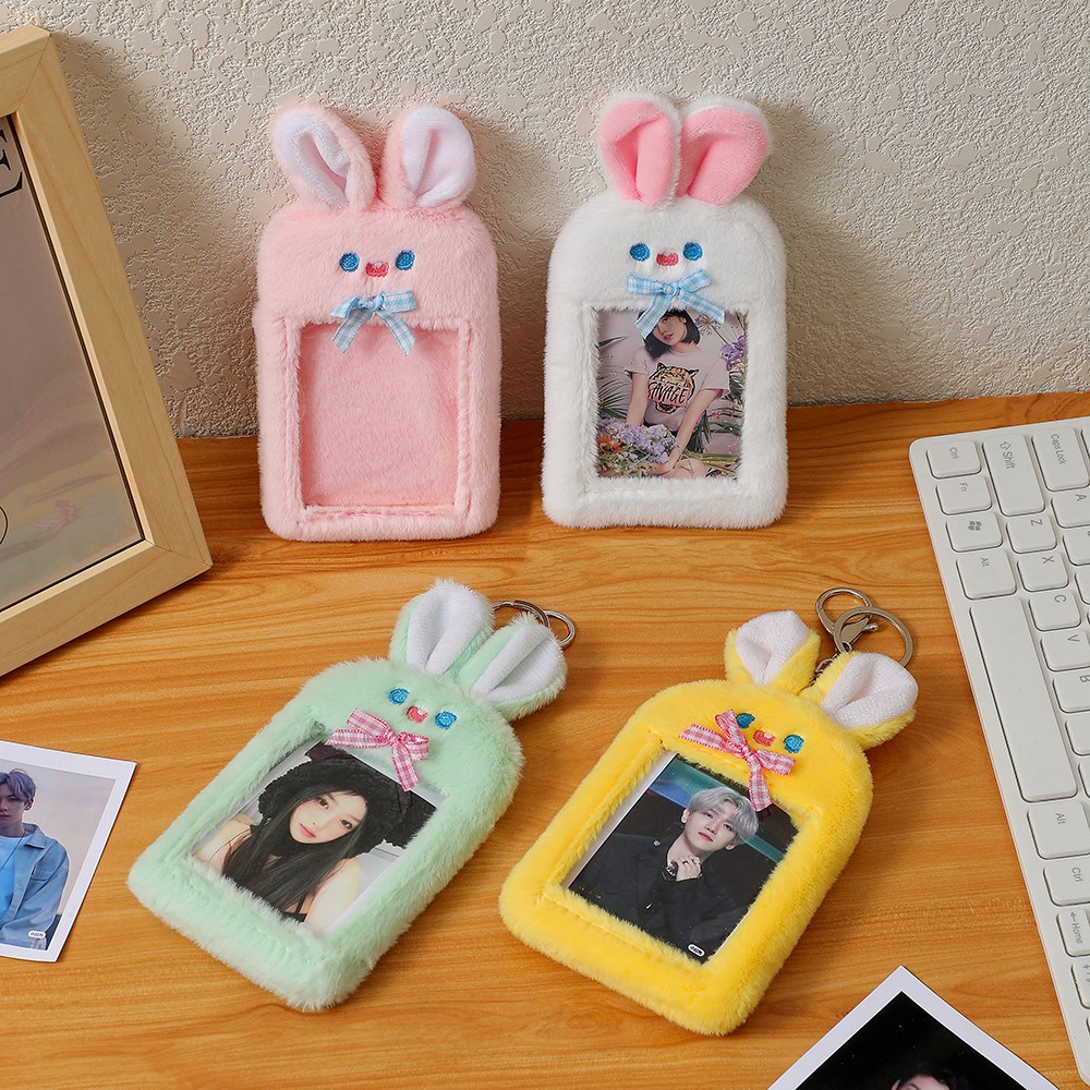 Plush Bunny Photo Frame Keychain