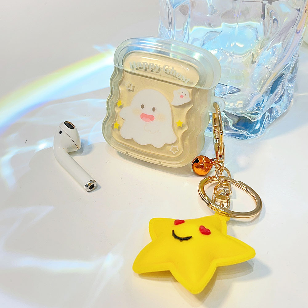 Happy Ghosts AirPods Case Cover with Star Charm