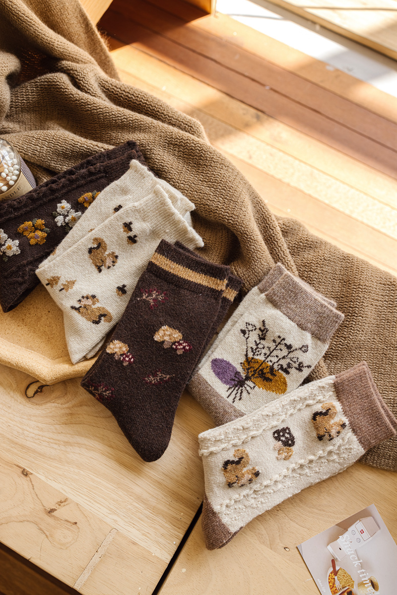 Squirrel Cottage Crew Socks (5 Designs)