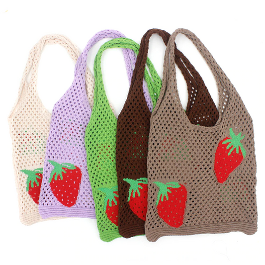 Strawberry Knitted Tote (5 Colours)