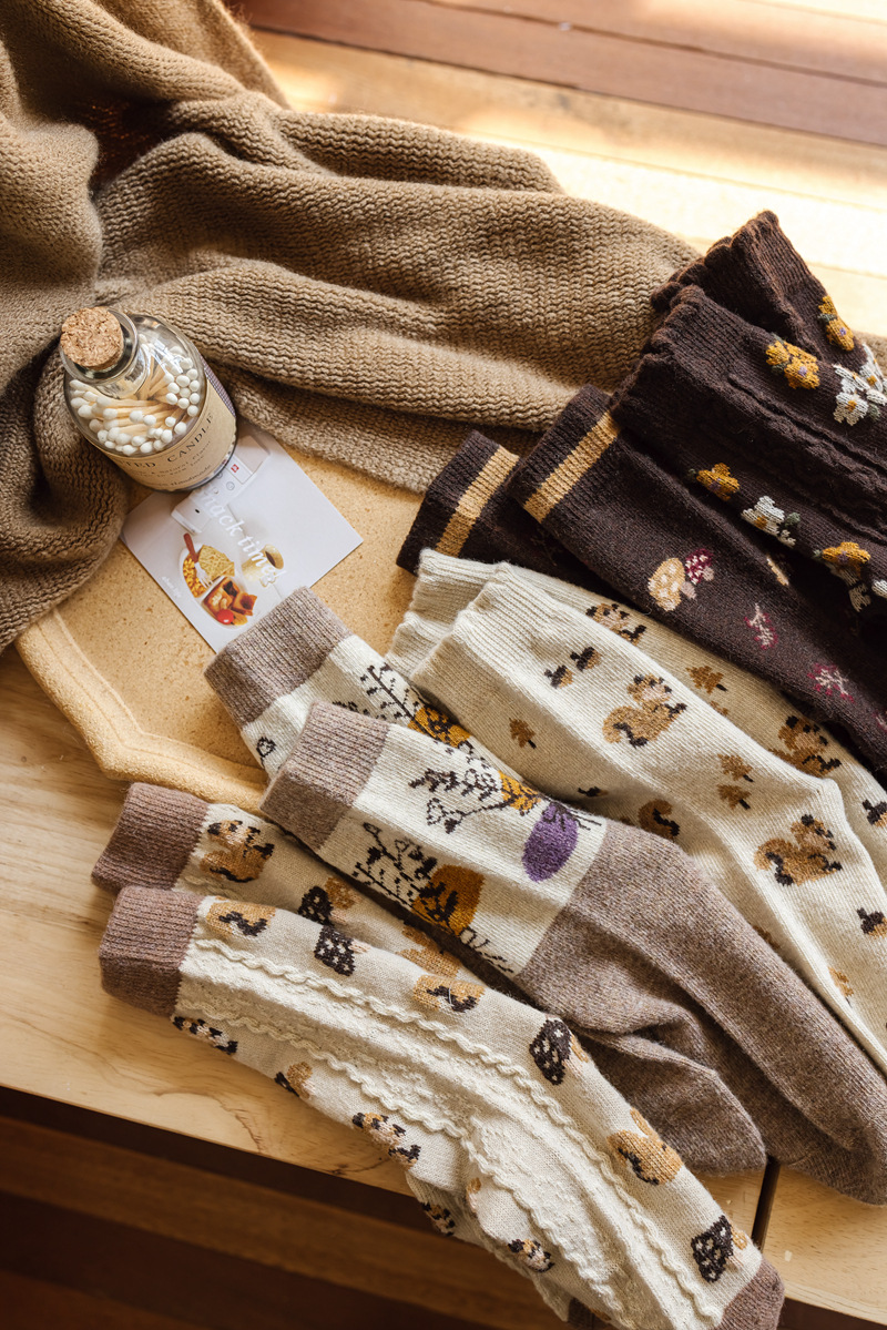 Squirrel Cottage Crew Socks (5 Designs)