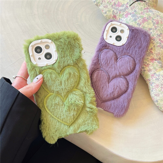 Y2k Plush Heart iPhone Case (4 Colours)