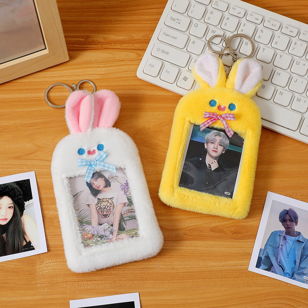 Plush Bunny Photo Frame Keychain