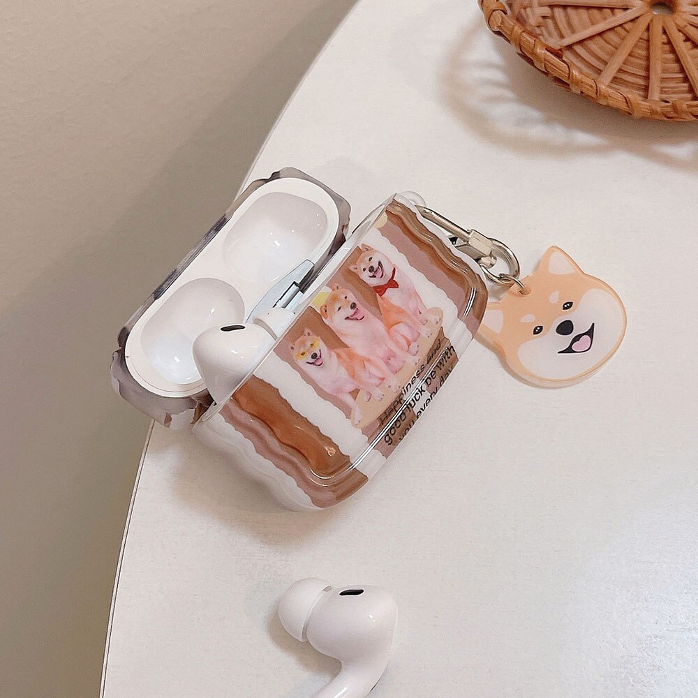 Wavy Shiba Inu Trio AirPods Charger Case Cover