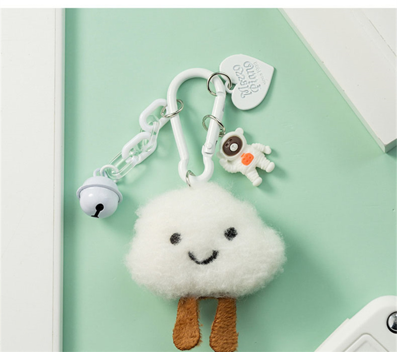 Kawaii Cloud Character Plush Keychain (2 Designs)