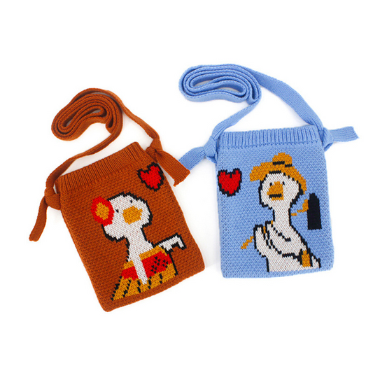 Lovey Dovey Duck Knitted Mini Tote (2 Designs)