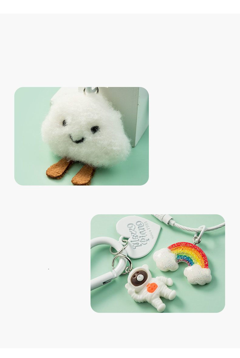 Kawaii Cloud Character Plush Keychain (2 Designs)