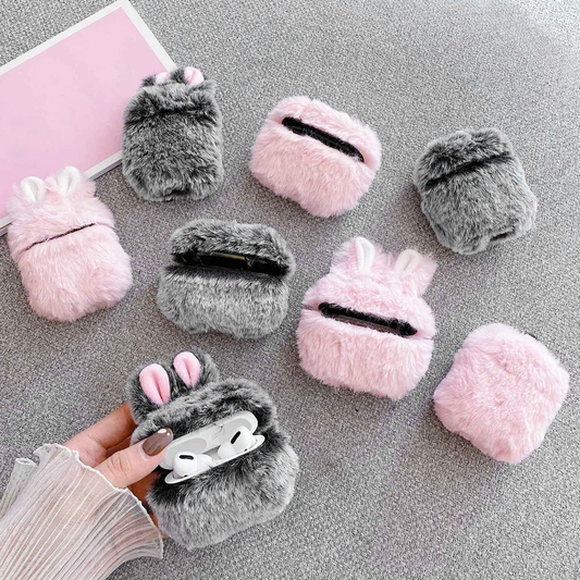 Fuzzy Bunny AirPod Case Cover (2 Colours)