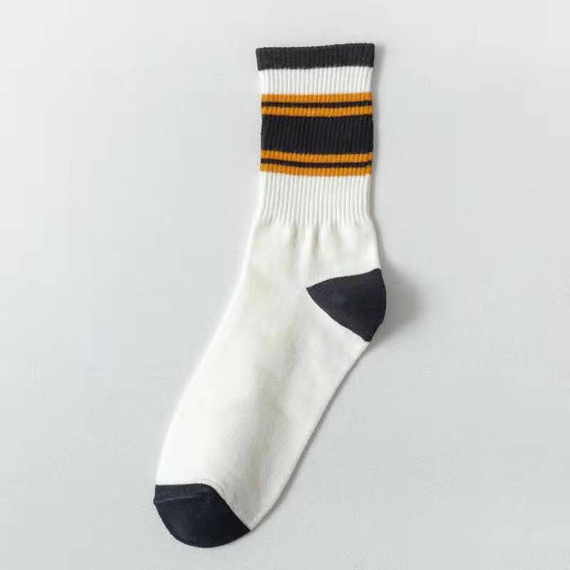 Multicolour Vintage Style Stripe Crew Socks (5 Colours)