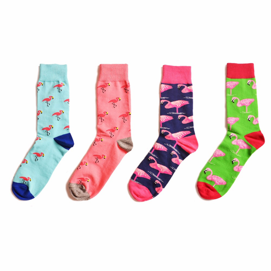 Flamingo Pattern Ankle Socks (5 Colours) - Ice Cream Cake