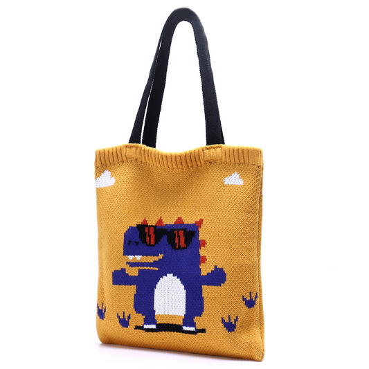 Rad Sunglasses Dinosaur Knitted Tote