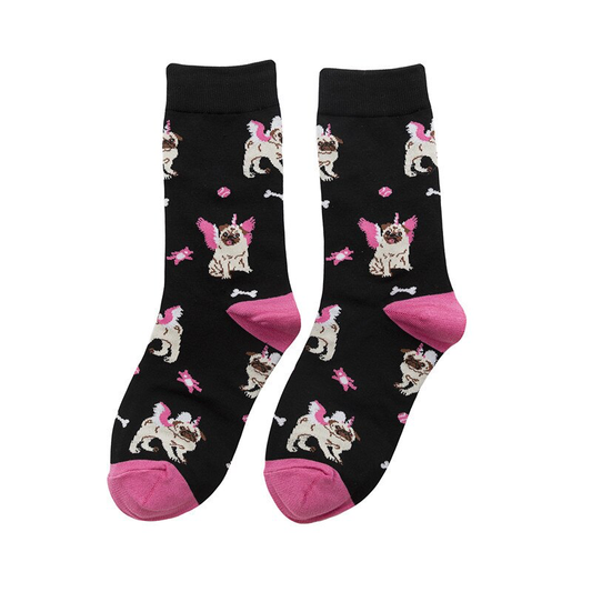 Unicorn Pug Ankle Socks - Ice Cream Cake