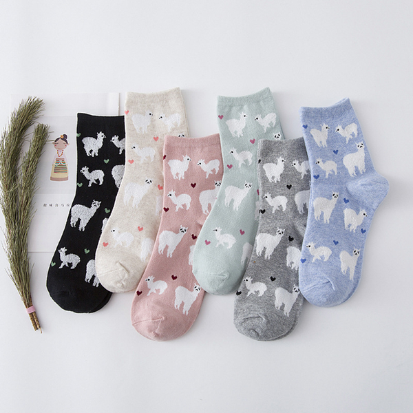 Heart Alpaca Socks (6 Colours) – Ice Cream Cake