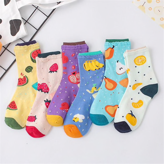 Cute Fruit Pattern Ankle Socks (6 Designs) - Ice Cream Cake