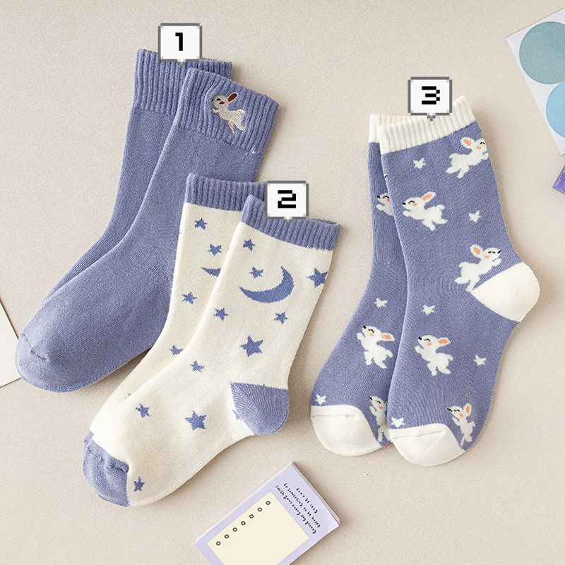 Dreamy Bunny Crew Socks (3 Designs)